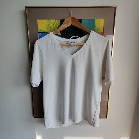 Frank & Oak V-Neck T-Shirt in White - Picture 4 of 6
